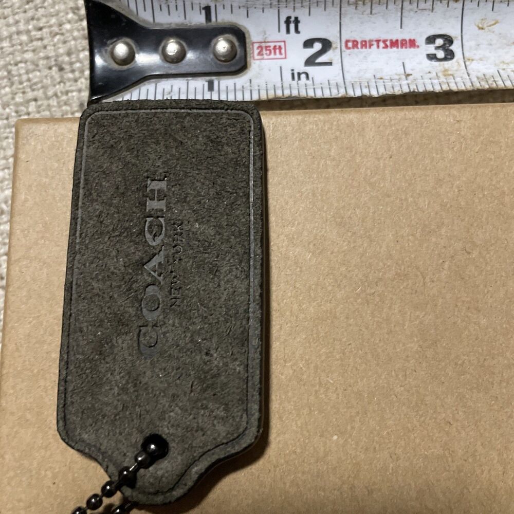 COACH New York Dark Brown Suede Hangtag 2.5” - Picture 5 of 5